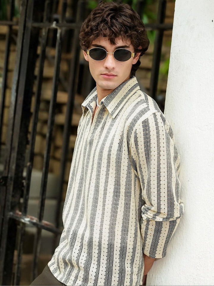 Eszett Men Classic Striped Casual Shirt