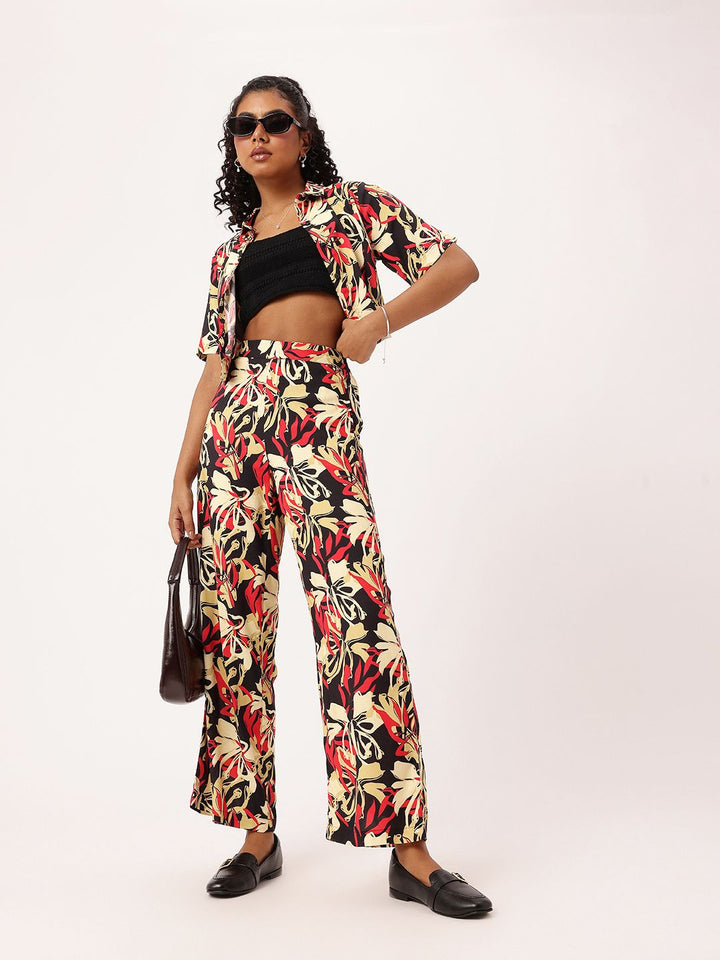 DressBerry Resort Ready Global Groove Shirt Style Crop Top