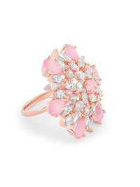 Zaveri Pearls Rose Gold-Plated CZ-Studded Adjustable Finger Rings