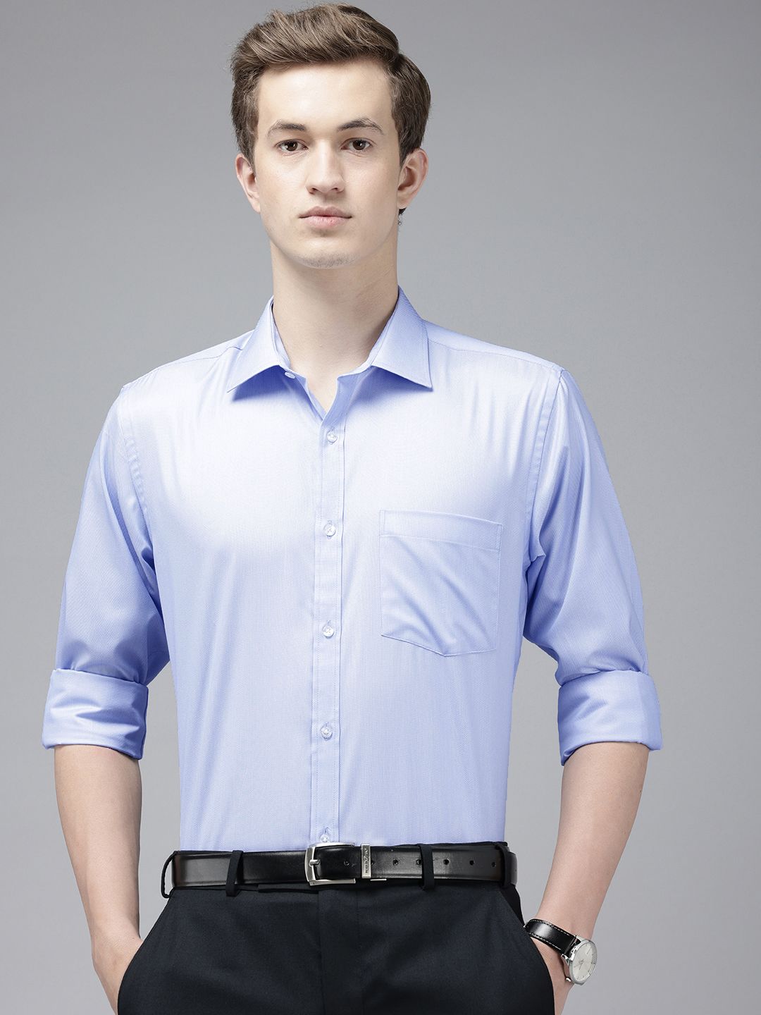 Park Avenue Slim Fit Textured Formal Shirt