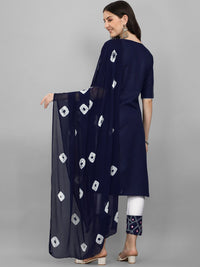 KALINI Women Embroidered Mirror Work Kurta with Trousers and Dupatta