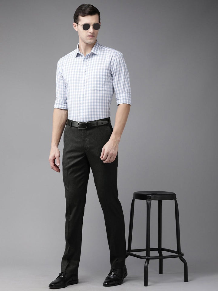 Park Avenue Men Charcoal Smart Trousers