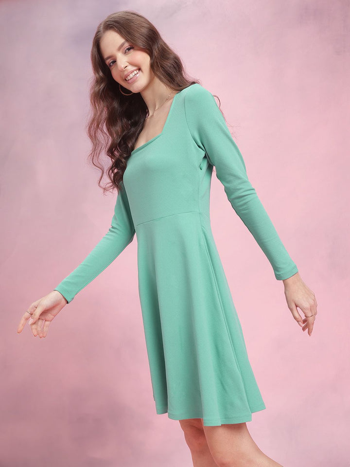 DressBerry Square Neck A-Line Dress