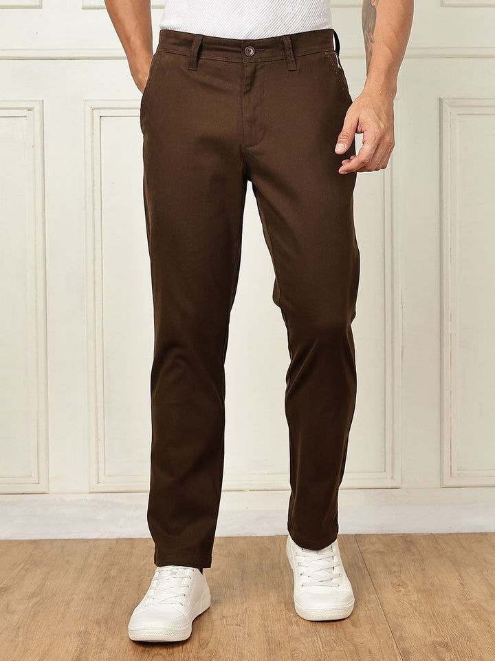 Thomas Scott Men Smart Straight Fit Mid-Rise Chinos seluar