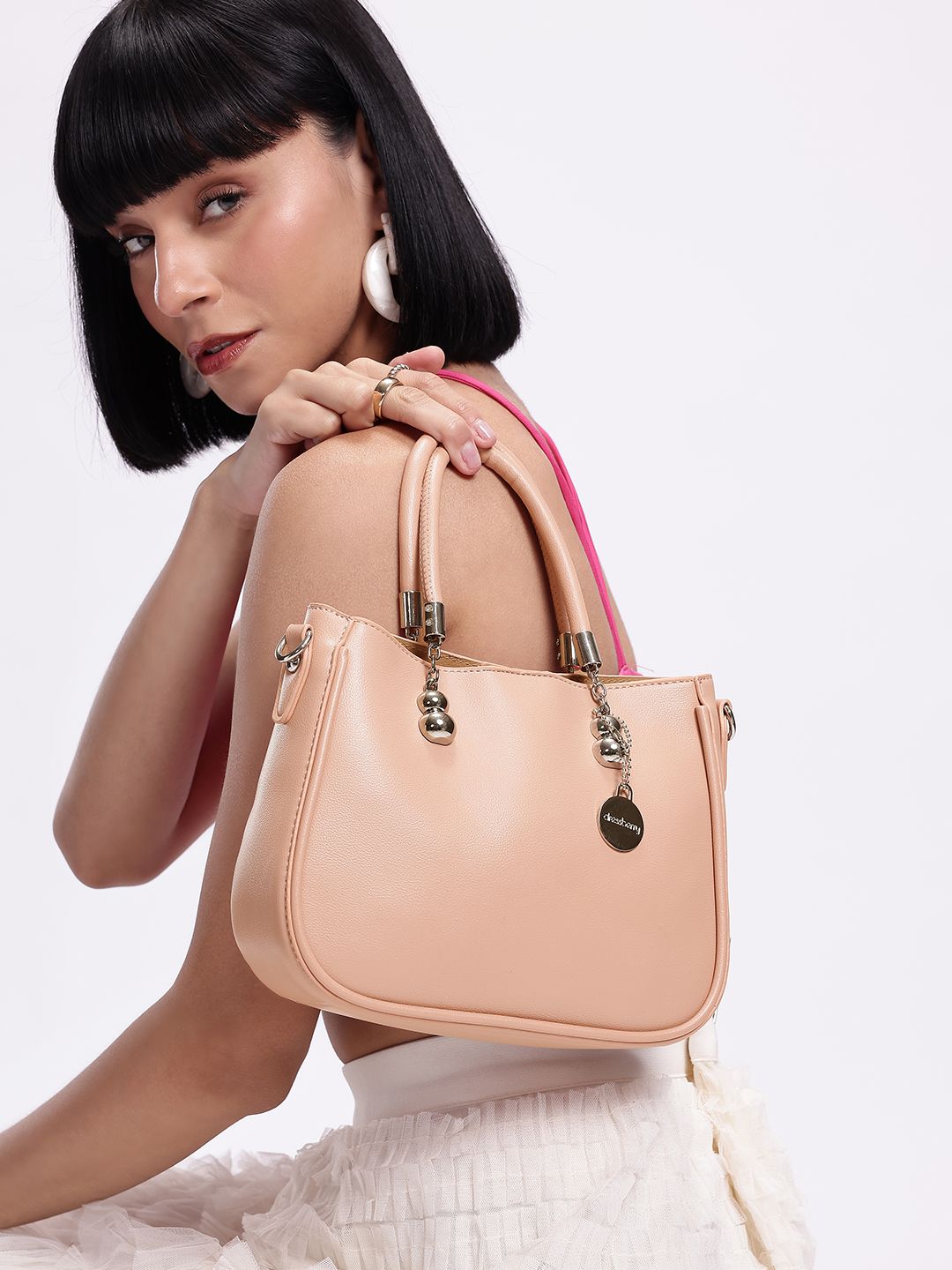 DressBerry Textured Structured Handheld Bag