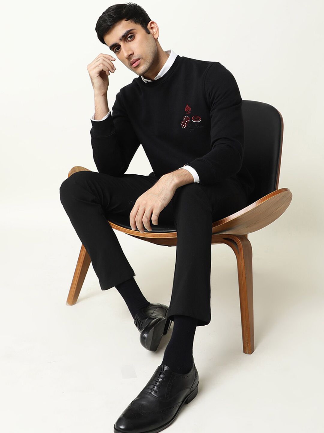 RARE RABBIT Men Camisa Slim Fit Solid Sweatshirt