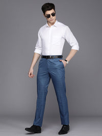 Raymond Men Mid-Rise Contemporary Fit Checked Trousers