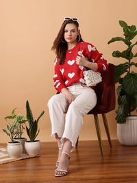 STREET 9 Conversational Printed Acrylic Pullover Sweater