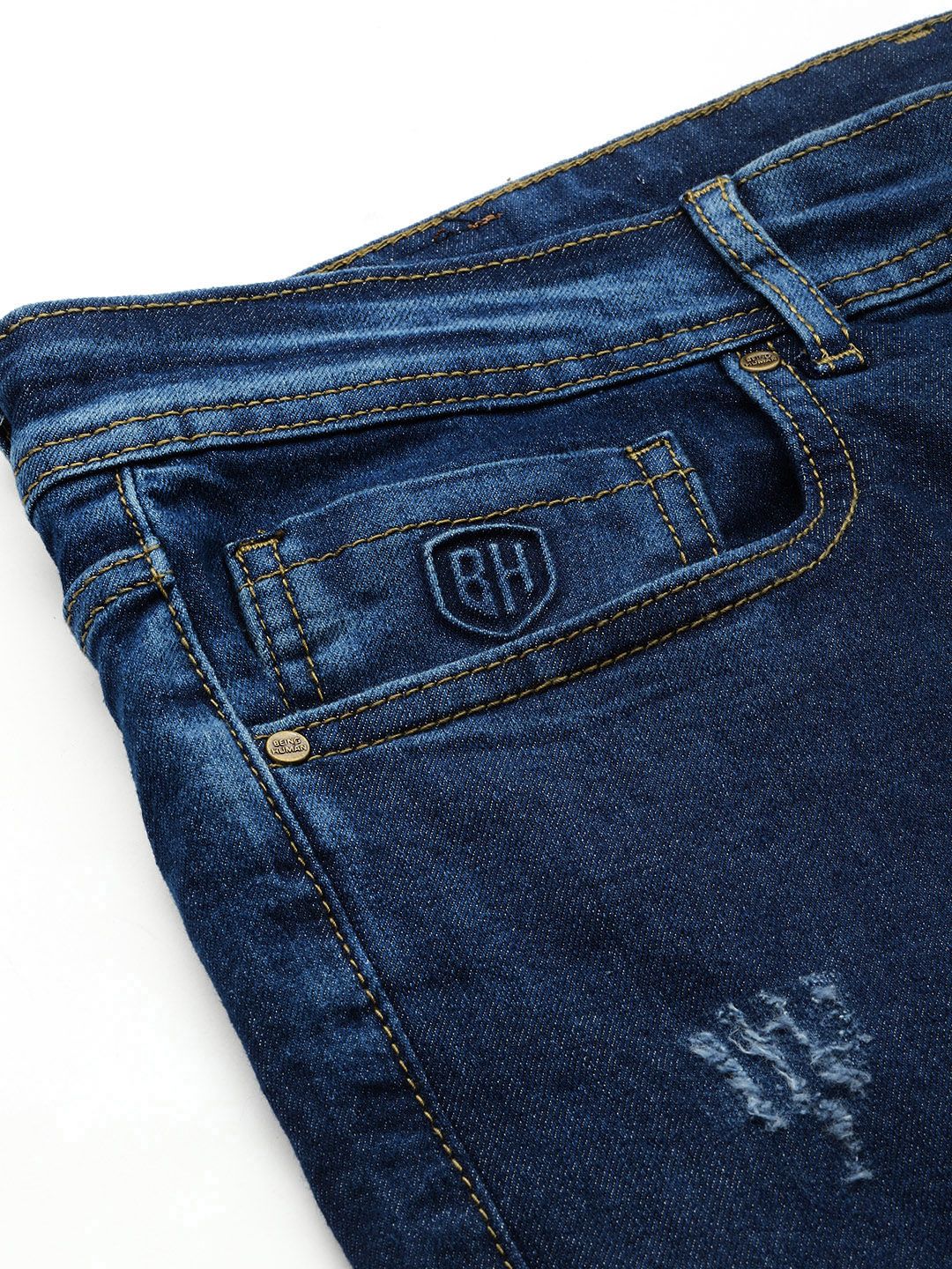 Being Human Men Slim Fit Low Distress Stretchable Jeans