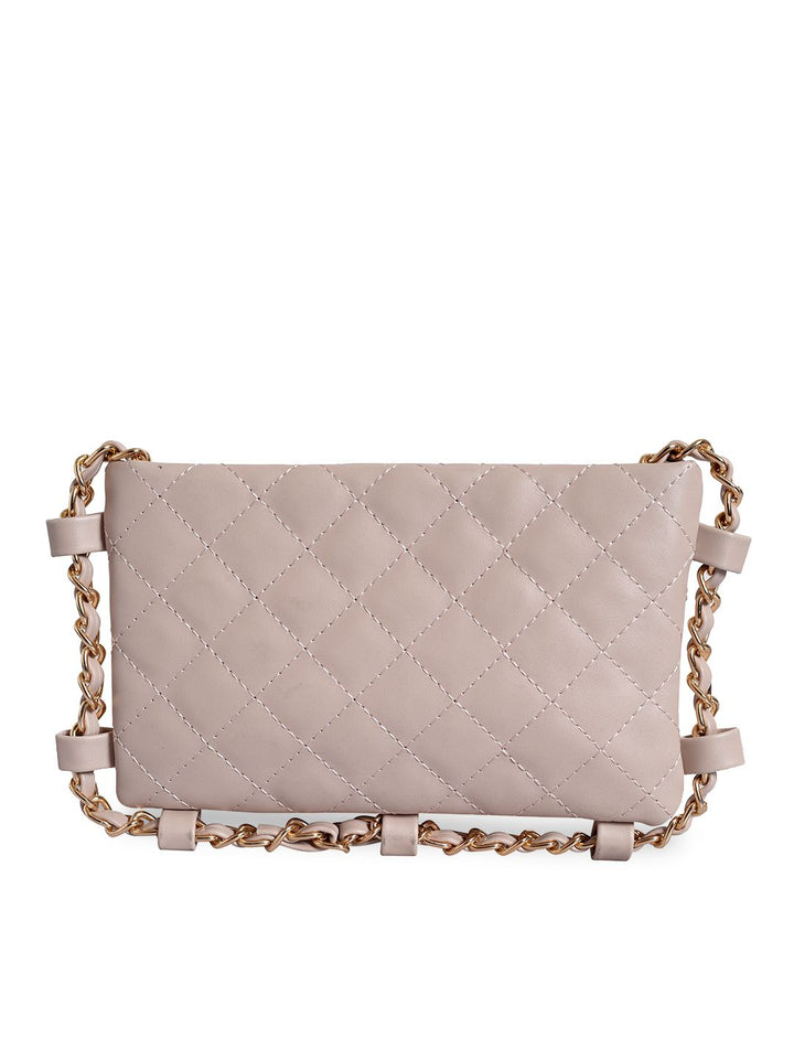 Lino Perros Beige Quilted Small Sling Bag