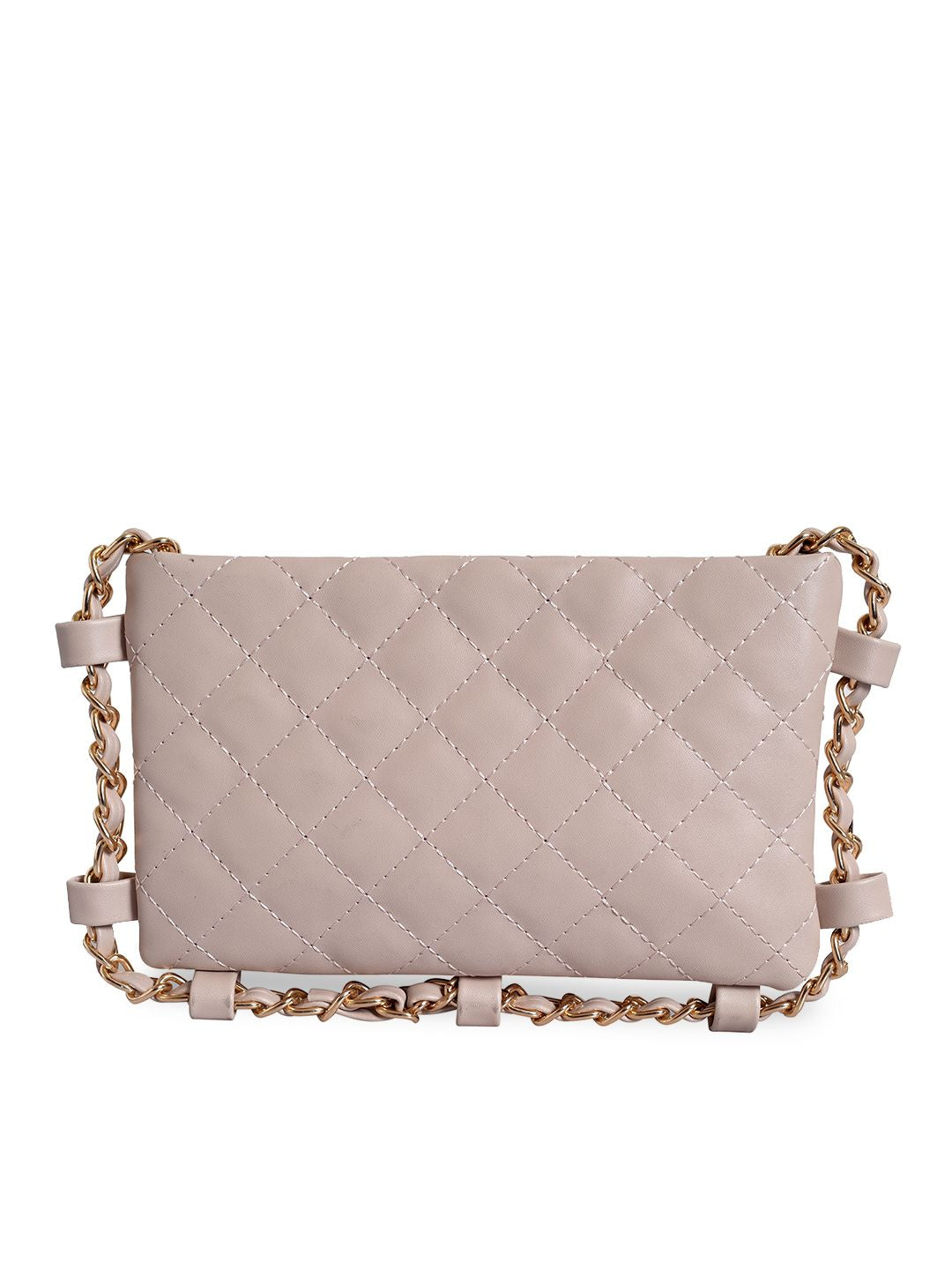 Lino Perros Beige Quilted Small Sling Bag