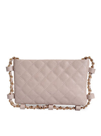 Lino Perros Beige Quilted Small Sling Bag