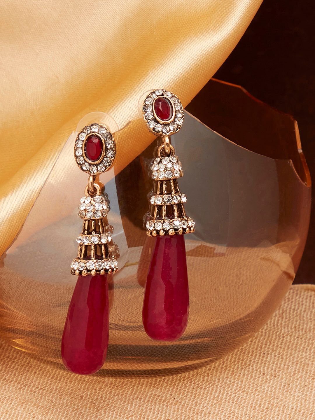 SoHi Red Contemporary Drop anting -anting