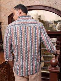 The Indian Garage Co Men Slim Fit Geometric Printed Resortwear Shirt