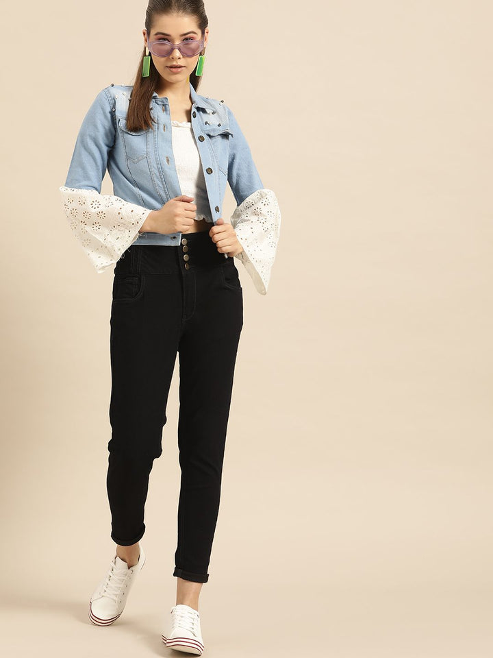 DressBerry Women Black Skinny Fit High-Rise Clean Look Stretchable Ankle Length Jeans