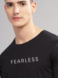 ADRO Men Typography Raw Edge T-shirt