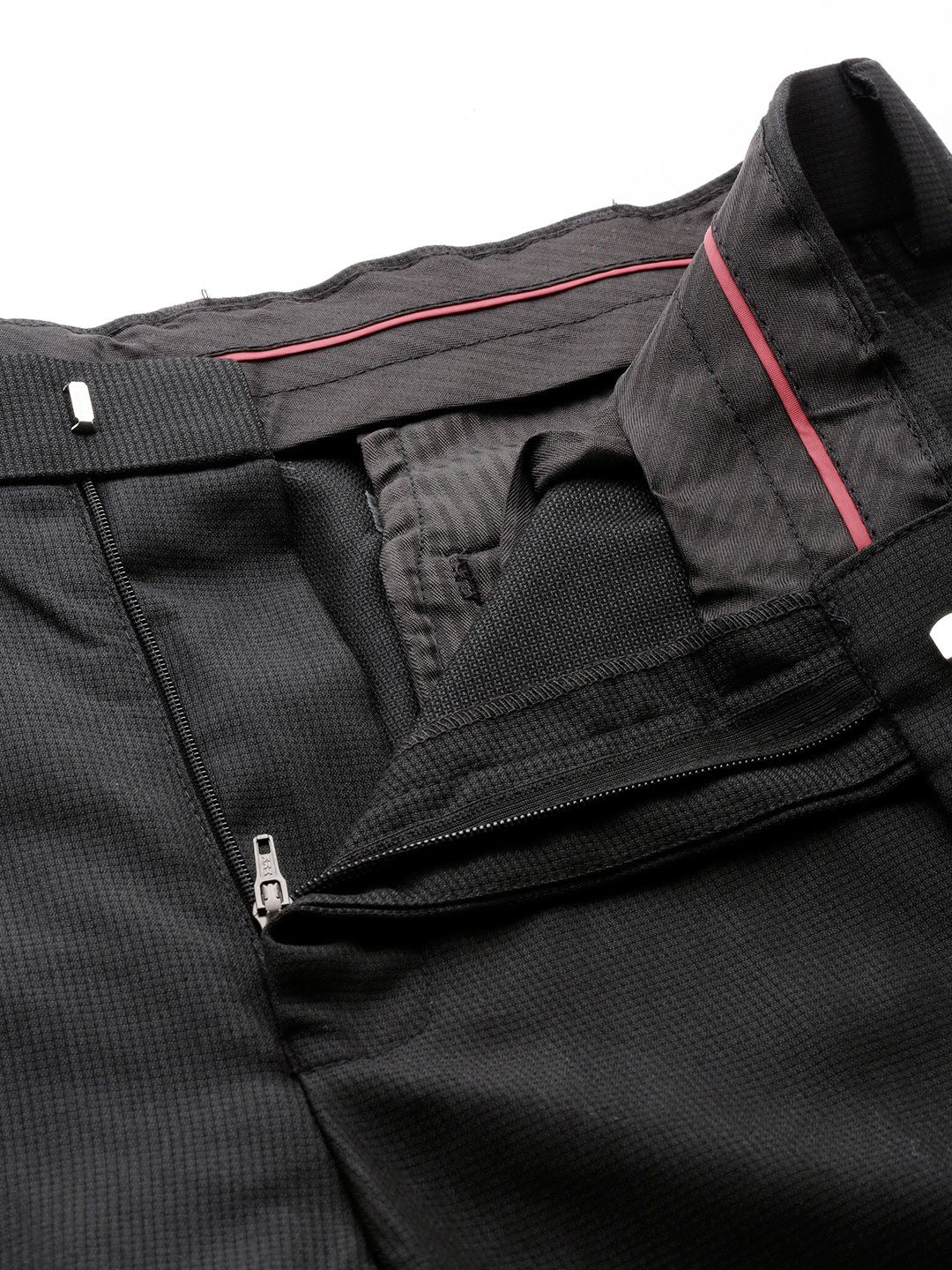 Park Avenue Men Self Design Textured Formal Trousers