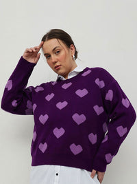 Wanita jalanan curvy ditambah saiz bercetak pullover