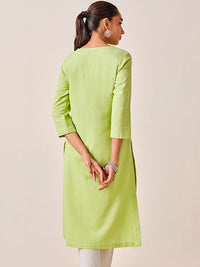 Global Desi Ethnic Motifs Embroidered Straight Kurta