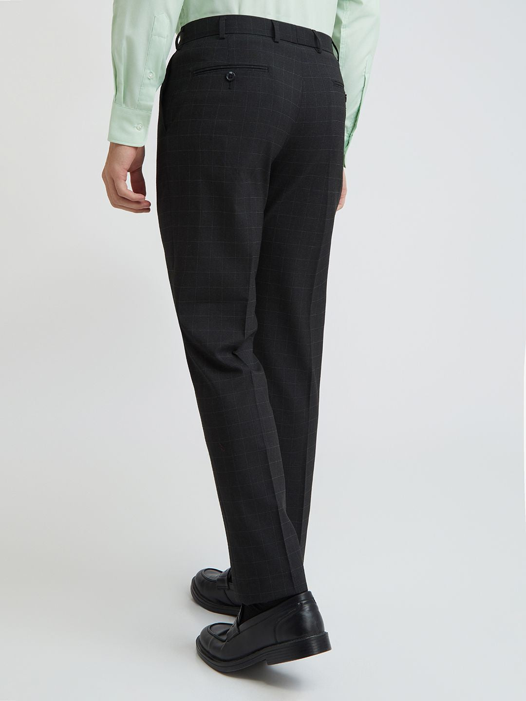 Park Avenue Men Mid-Rise Checked Formal Trouser