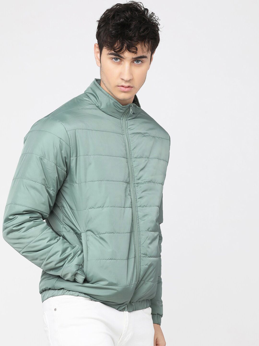 HIGHLANDER Men Green Puffer Jacket