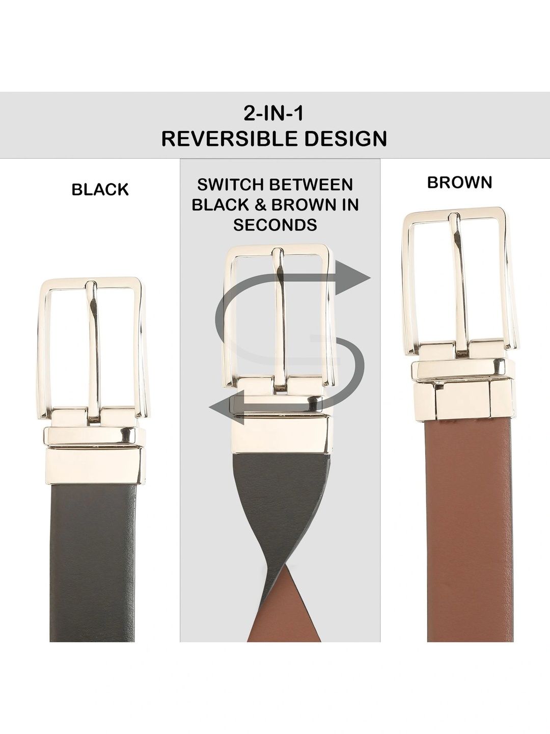 Teakwood Leathers Men Leather Reversible Belt