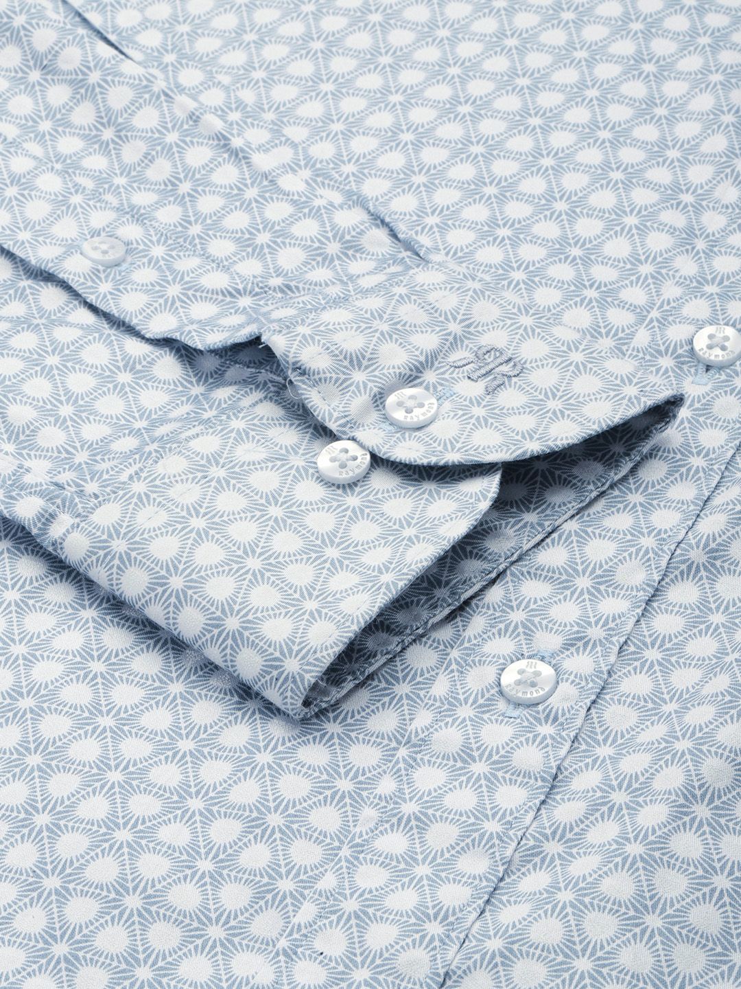Raymond Pure Cotton Slim Fit Geometric Printed Formal Shirt