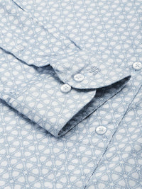 Raymond Pure Cotton Slim Fit Geometric Printed Formal Shirt