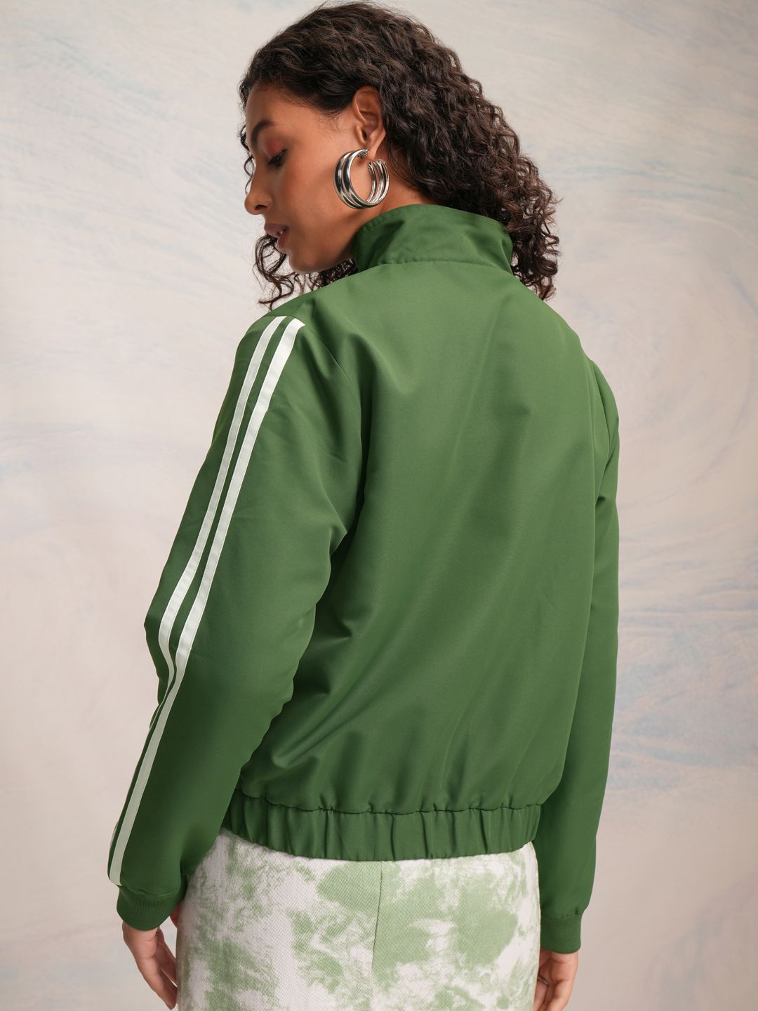 Tokyo Talkies Women Solid Mock Collar Tailored Jacket