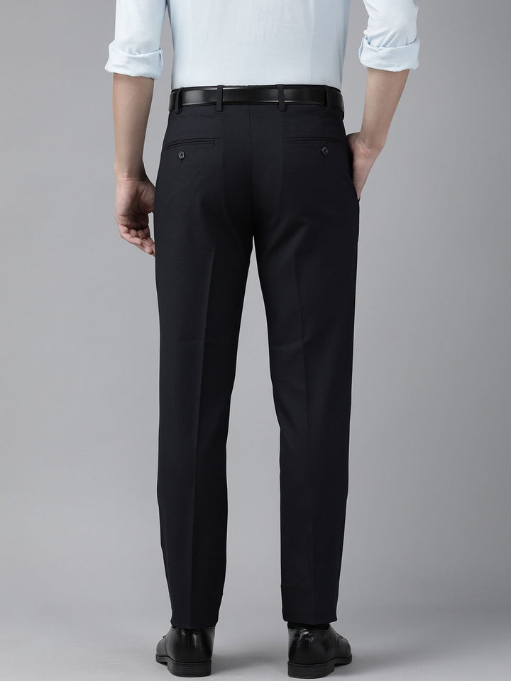 Park Avenue Men Navy Blue Trousers