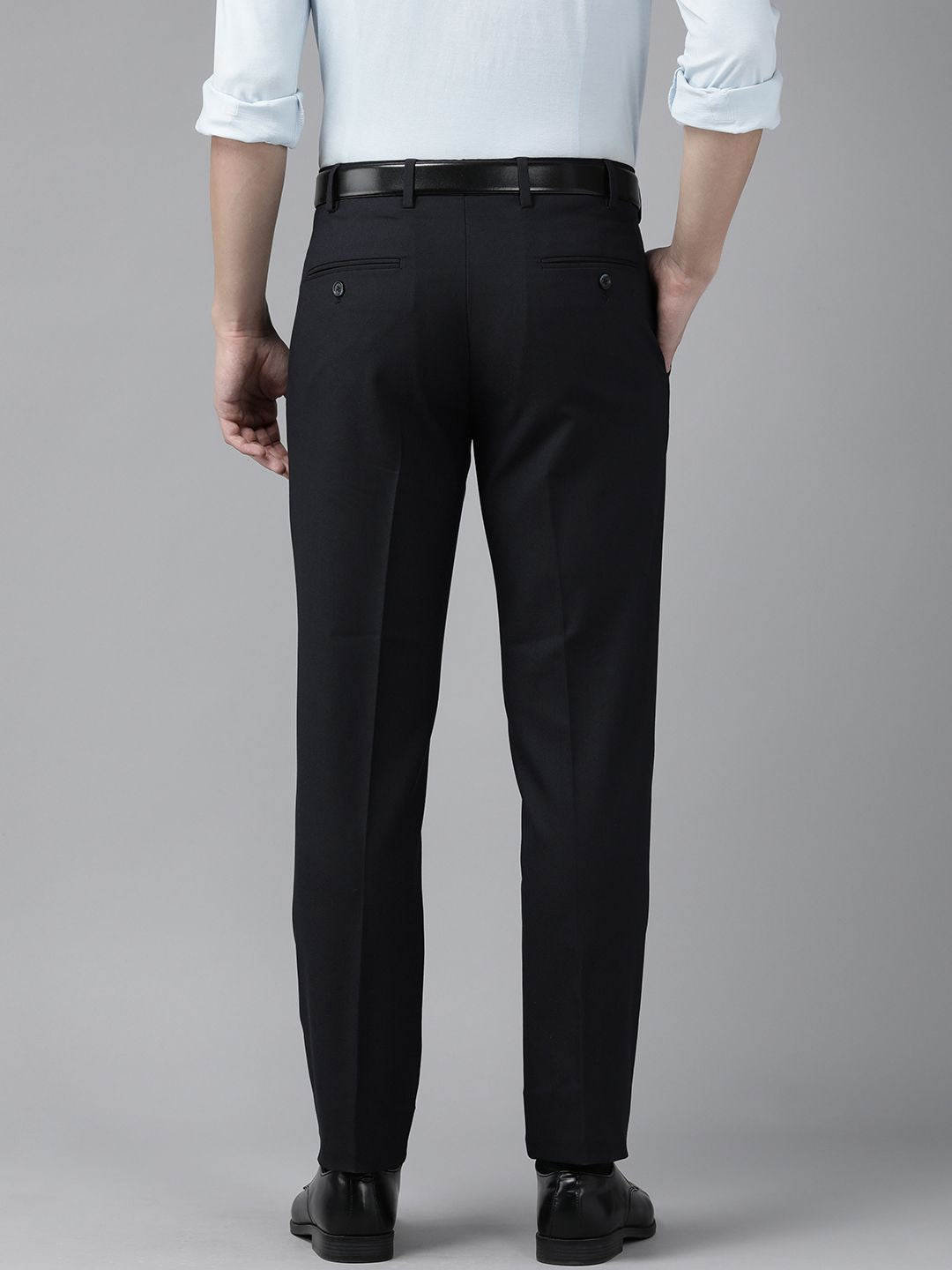 Park Avenue Men Navy Blue Trousers