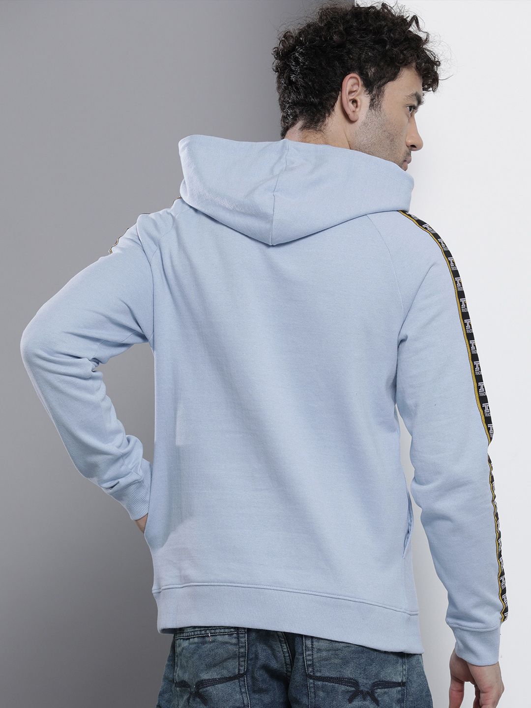 The Indian Garage Co Men Blue Hooded Sweatshirt