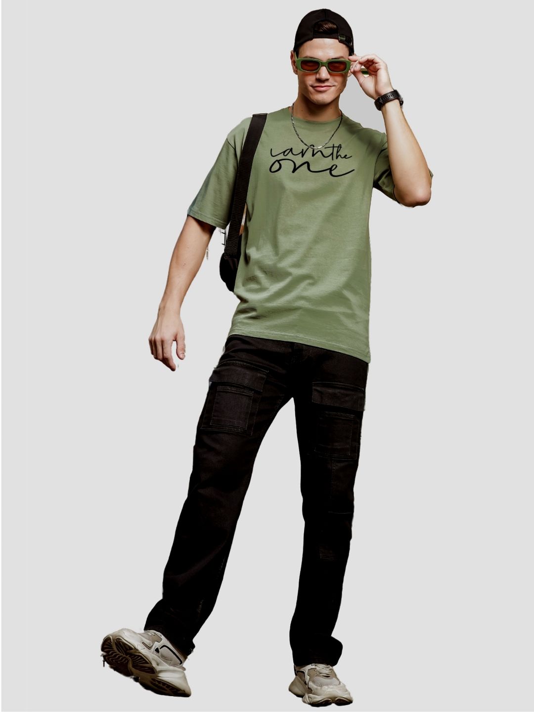 ADRO Lelaki Grafik Bercetak T-Shirt Bersaiz Besar Kapas Leher Bulat