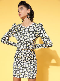 Athena Women Floral Printed Bodycon Mini Dress
