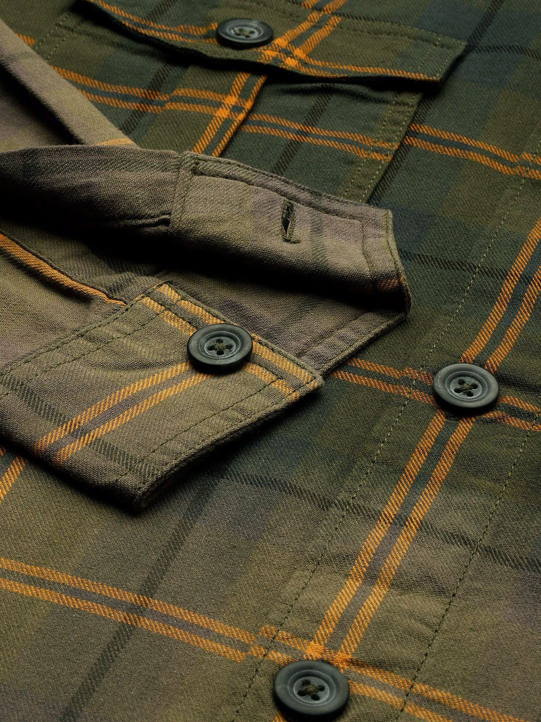 The Indian Garage Co Men Windowpane Checked Casual Shirt