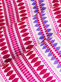 STITCHNEST Purple & Pink Striped Acrylic Table Runner