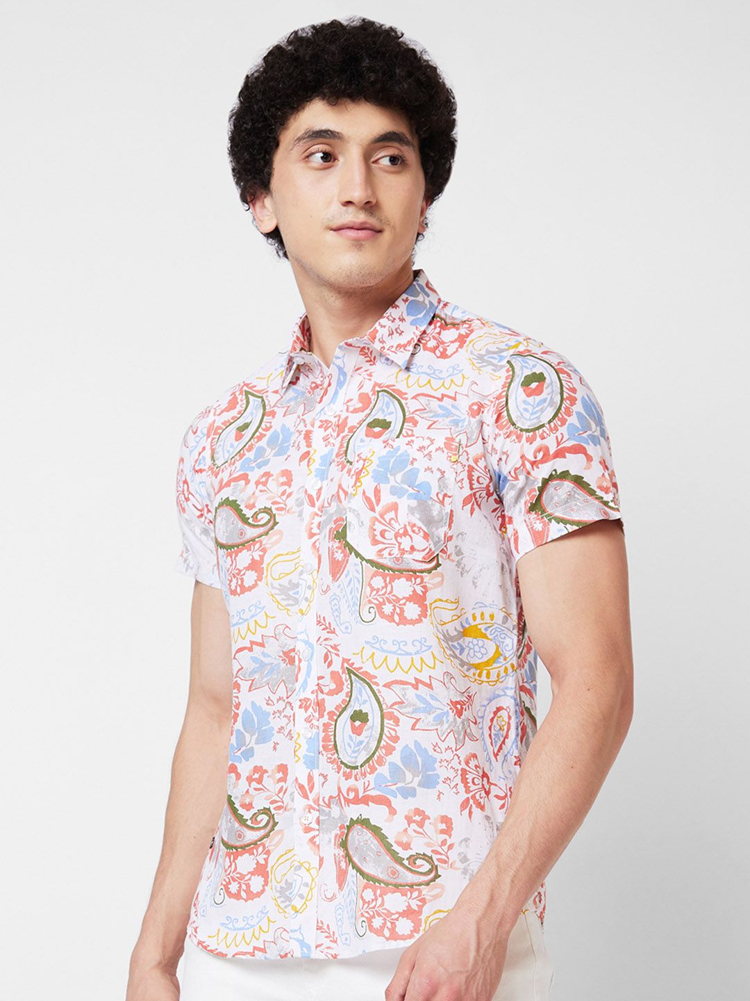 SPYKAR Ethnic Motifs Printed Cotton Casual Shirt