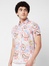 SPYKAR Ethnic Motifs Printed Cotton Casual Shirt