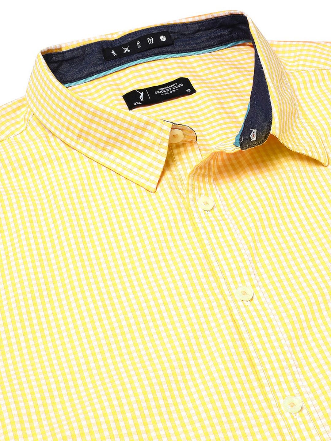 Thomas Scott Plus Size Standard Micro Checked Cotton Casual Shirt