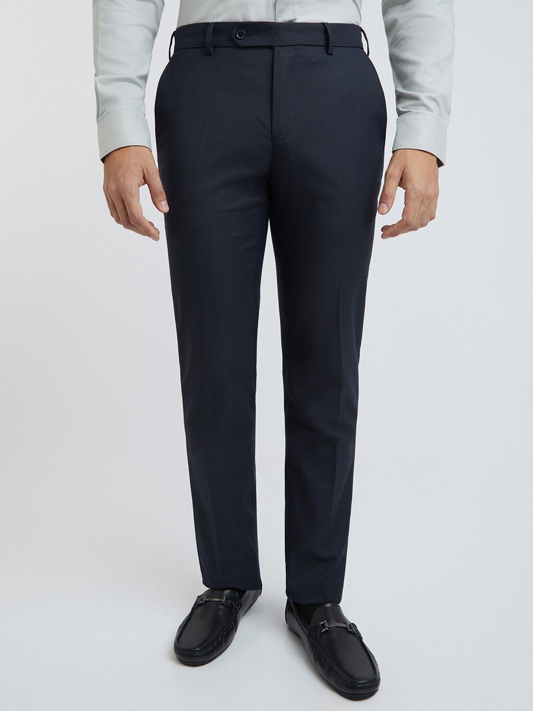 Raymond Men Textured Slim Fit Formal Trousers
