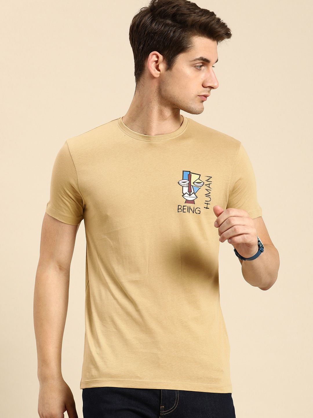 Being Human Printed Pure Cotton T-shirt
