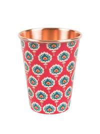 Chumbak Red &amp; Beige Printed Burgeoning Seed Tumbler Tembaga Besar