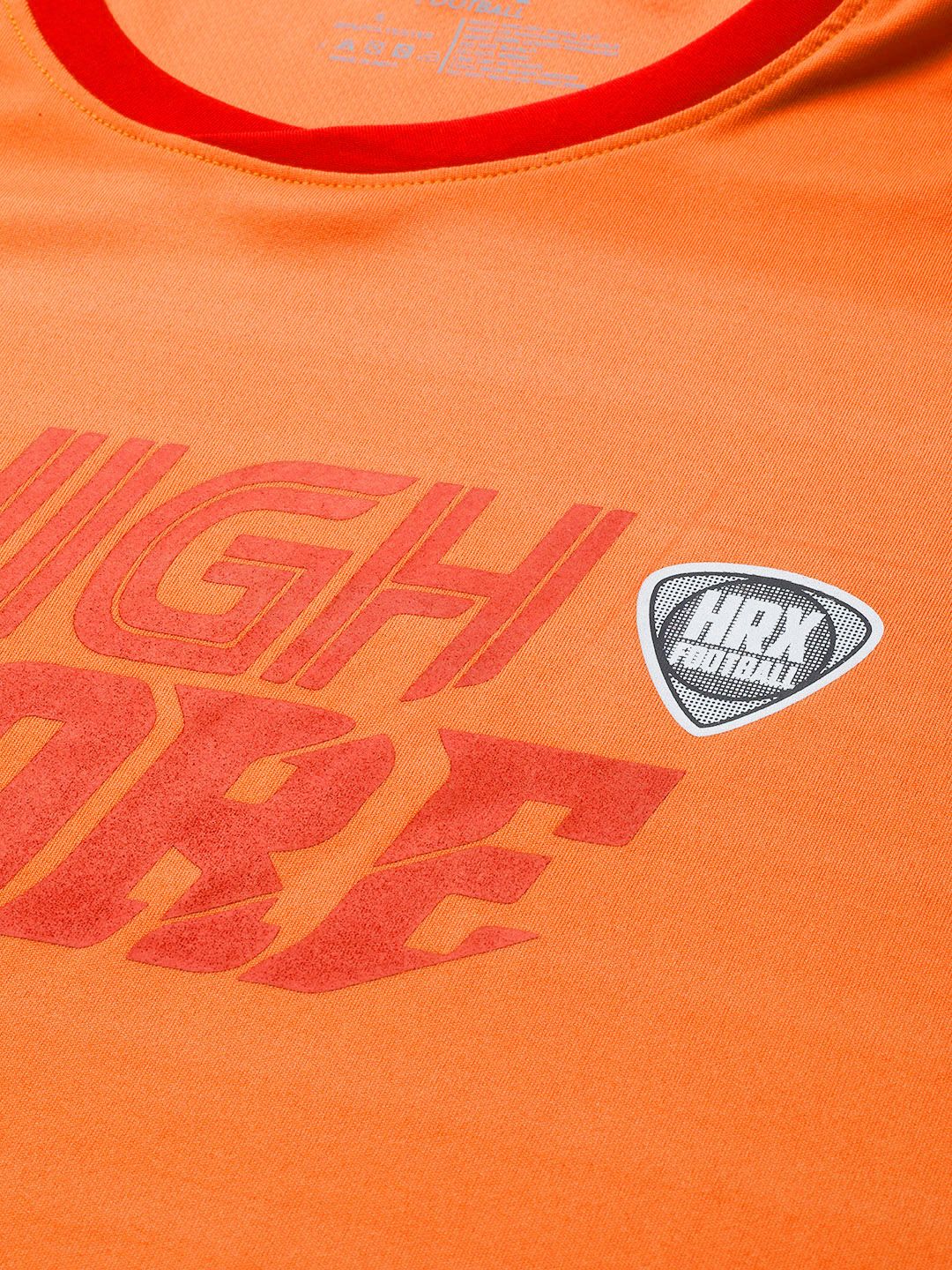 HRX By Hrithik Roshan Women Orangeade & High Risk Red Colourblock Rapid-Dry Anti-Static Antimicrobial Football Tshirt