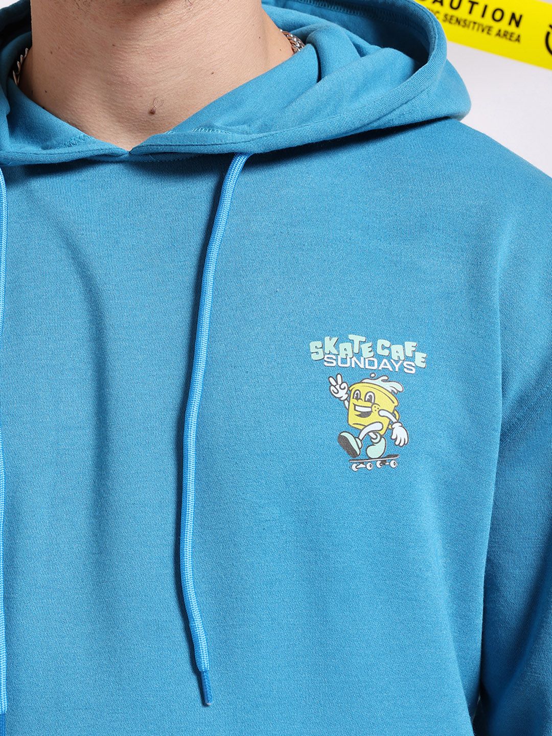 The Indian Garage Co Graphic Back Printed Hooded Oversized Pullover Sweatshirt