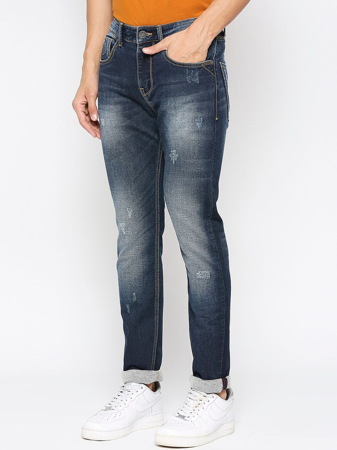 Being Human Men Mid Rise Slim Fit Clean Look Heavy Fade Jeans