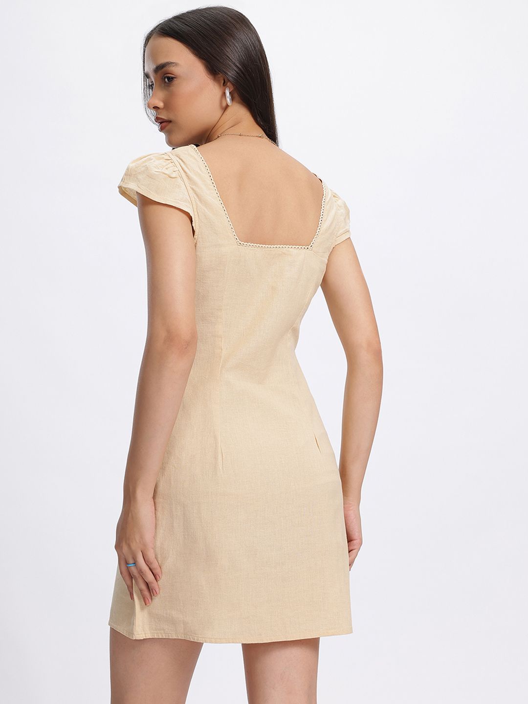 DressBerry Cottagecore Vibes Sweetheart Neck Sheath Mini Dress