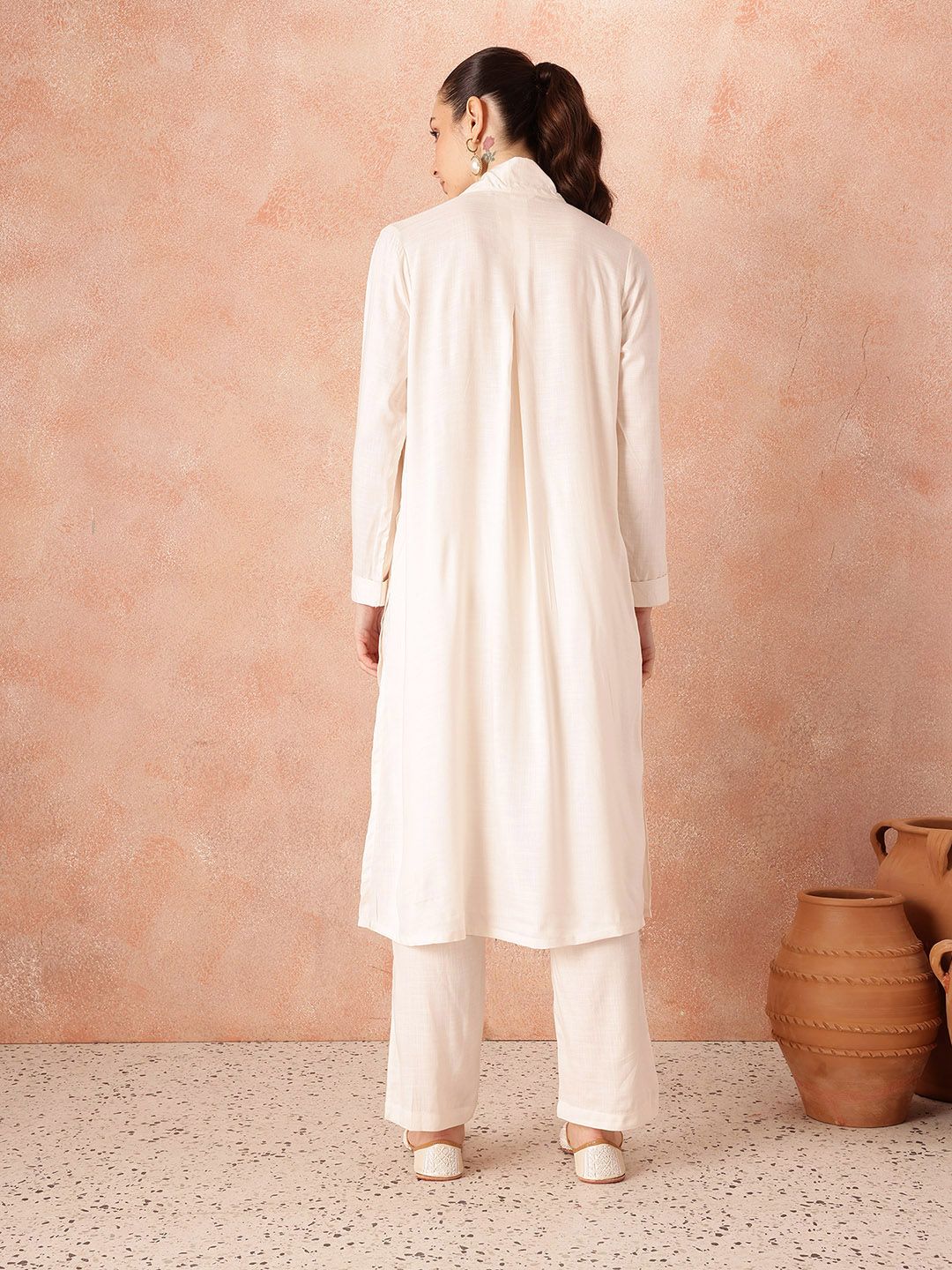 all about you Women Regular Kurta with Trousers With Tie-Up Detail