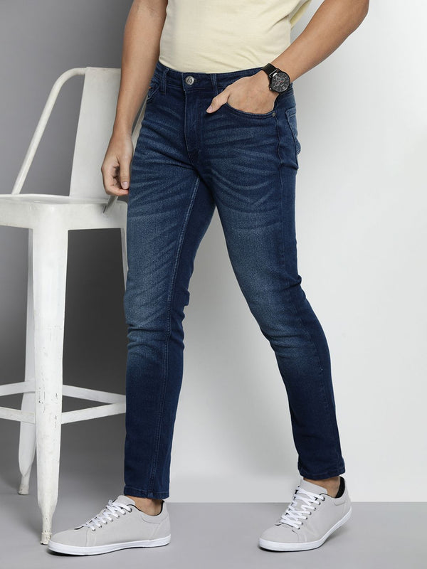 The Indian Garage Co Men Slim Fit Light Fade Stretchable Jeans