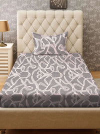 Moda Rapido X KLOTTHE Grey 300 TC Single Bedsheet with 1 Pillow Covers