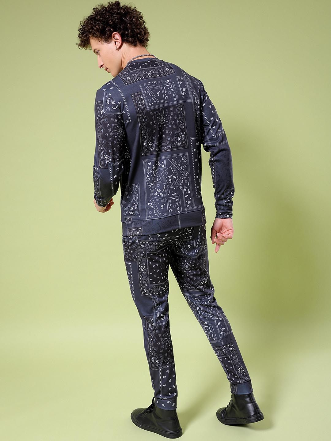 The Indian Garage Co Printed Hooded Sweatshirt & Joggers Co-Ords